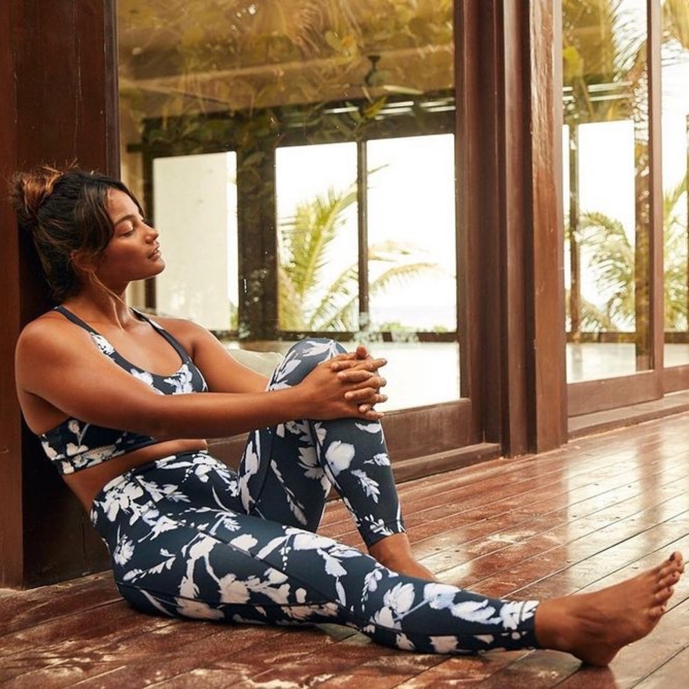 Athleta Floral Salutation Tights